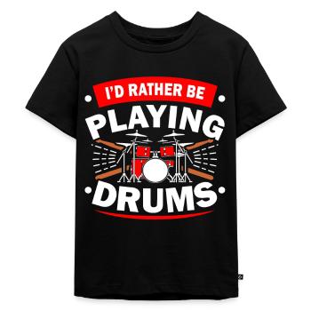 Drummer drummer drummer gift - Kids Premium Organic T-Shirt - black - Front - Mikhail (115cm)