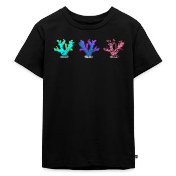 Colorful corals - Kids Premium Organic T-Shirt - black - Front - Mikhail (115cm)