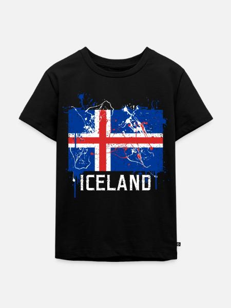 Island - Kinder Premium Bio T-Shirt - Schwarz