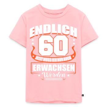 60e anniversaire - T-shirt Premium bio Enfant - rose - Devant - AI Model Kid Female (0cm)
