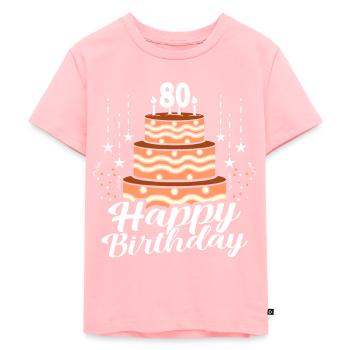 80. Geburtstag - Kinder Premium Bio T-Shirt - Rosa - Vorne - AI Model Kid Female (0cm)