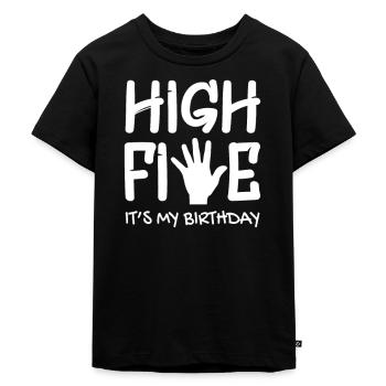5. Geburtstag - Kinder Premium Bio T-Shirt - Schwarz - Vorne - Mikhail (115cm)