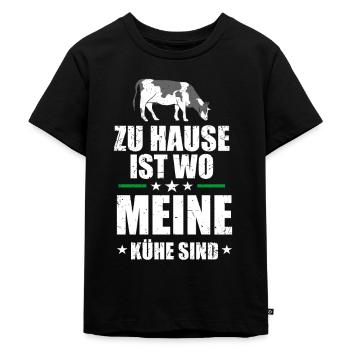 Kuh Kühe - Kinder Premium Bio T-Shirt - Schwarz - Vorne - Mikhail (115cm)