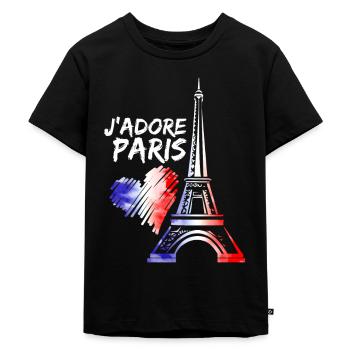 Paris - Kinder Premium Bio T-Shirt - Schwarz - Vorne - Mikhail (115cm)