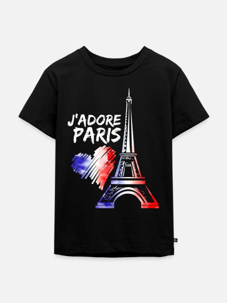 Paris - Kinder Premium Bio T-Shirt - Schwarz