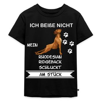 Rhodesian Ridgeback - Kinder Premium Bio T-Shirt - Schwarz - Vorne - Mikhail (115cm)