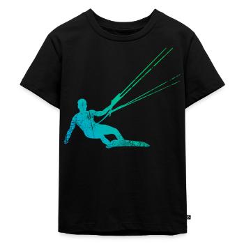 Kitesurfen Kiteboarder - Kinder Premium Bio T-Shirt - Schwarz - Vorne - Mikhail (115cm)