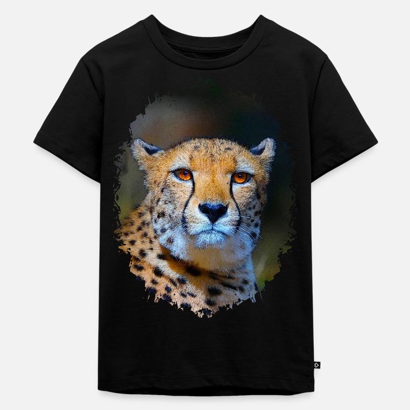 Gepard - Kinder Premium Bio T-Shirt - Schwarz