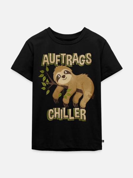 Faultier - Kinder Premium Bio T-Shirt - Schwarz
