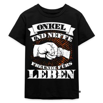 onkel und neffe - Kinder Premium Bio T-Shirt - Schwarz - Vorne - Mikhail (115cm)