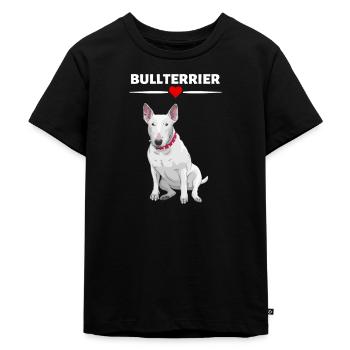 Bullterrier - Kinder Premium Bio T-Shirt - Schwarz - Vorne - Mikhail (115cm)