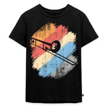 trombone - Kids Premium Organic T-Shirt - black - Front - Mikhail (115cm)