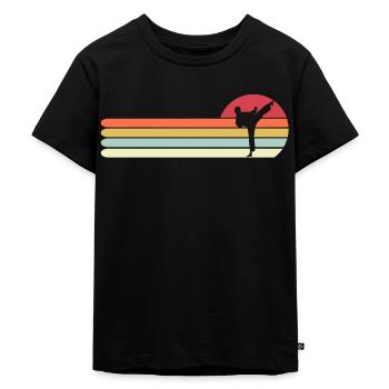 Retro Vintage Karate Geschenk für Papa, lustiges Karate - Kinder Premium Bio T-Shirt - Schwarz - Vorne - Mikhail (115cm)