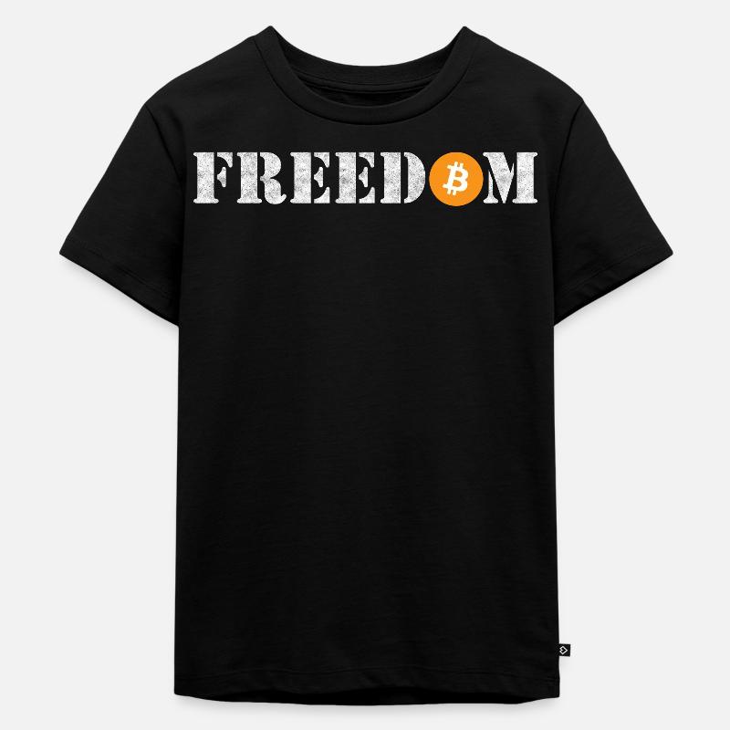 Bitcoin Freedom Crypto - Kinder Premium Bio T-Shirt - Schwarz