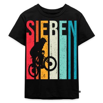 Kinder 7. Geburtstag Geschenk BMX Fahrer Fan - Kinder Premium Bio T-Shirt - Schwarz - Vorne - Mikhail (115cm)