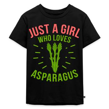 Spargel - Kinder Premium Bio T-Shirt - Schwarz - Vorne - Mikhail (115cm)