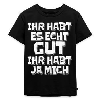 Lustiger Spruch - Kinder Premium Bio T-Shirt - Schwarz - Vorne - Mikhail (115cm)