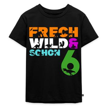 Frech Wild & schon 6 - 6. Geburtstag 6 Jahre alt - Kinder Premium Bio T-Shirt - Schwarz - Vorne - Mikhail (115cm)