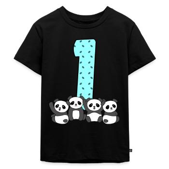 1. Geburtstag - Kinder Premium Bio T-Shirt - Schwarz - Vorne - Mikhail (115cm)
