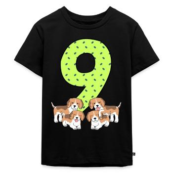 9. Geburtstag - Kinder Premium Bio T-Shirt - Schwarz - Vorne - Mikhail (115cm)
