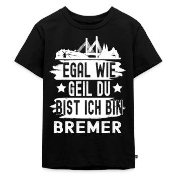 Bremen - Kinder Premium Bio T-Shirt - Schwarz - Vorne - Mikhail (115cm)