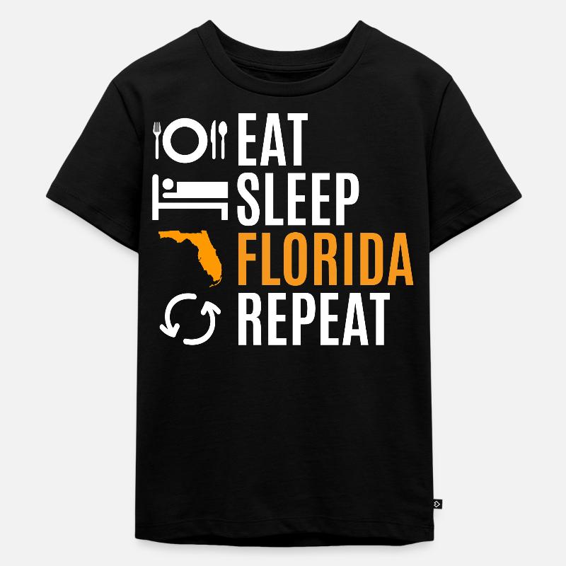 Eat Sleep Florida Repeat Gift - T-shirt Premium bio Enfant - noir