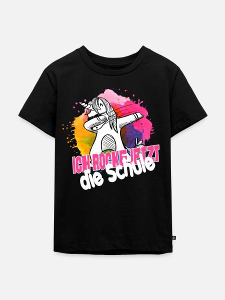 Endlich Schulkind, Einschulung - Kinder Premium Bio T-Shirt - Schwarz