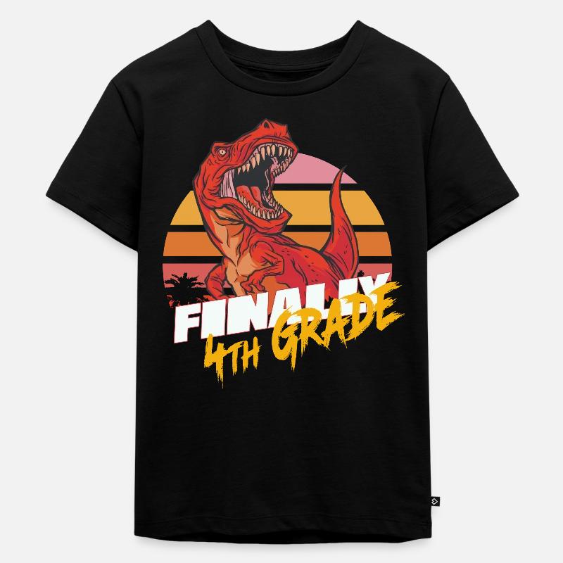 Endlich 4. Klasse, Viertklässler - T-REX - Kinder Premium Bio T-Shirt - Schwarz