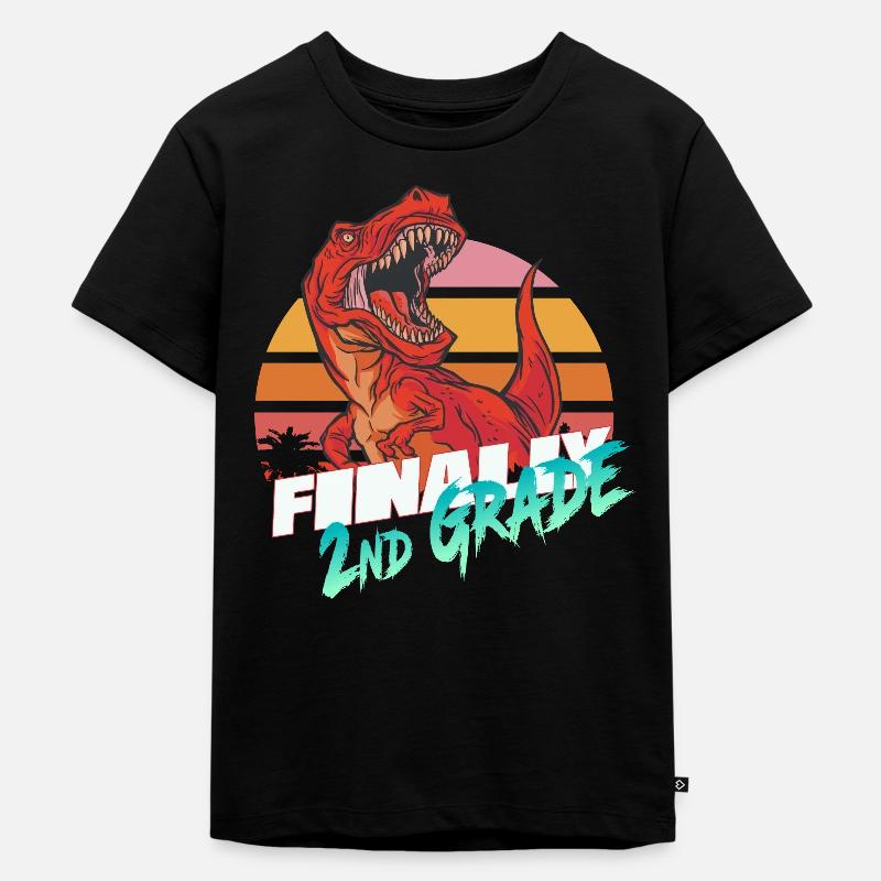 Schließlich 2. Klasse, Zweitklässler - T-REX - Kinder Premium Bio T-Shirt - Schwarz