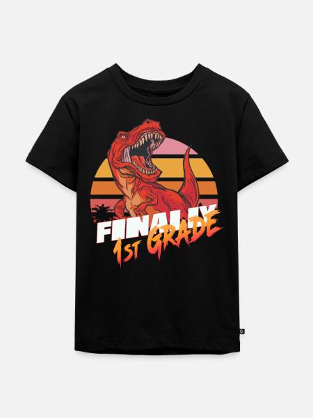 Finally 1st Grade, First Grader - Kids Premium Organic T-Shirt - black