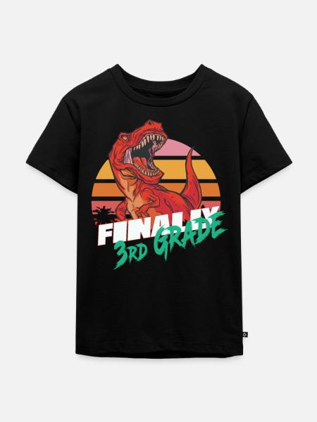 Endlich 3. Klasse, Zweitklässler - T-REX - Kinder Premium Bio T-Shirt - Schwarz