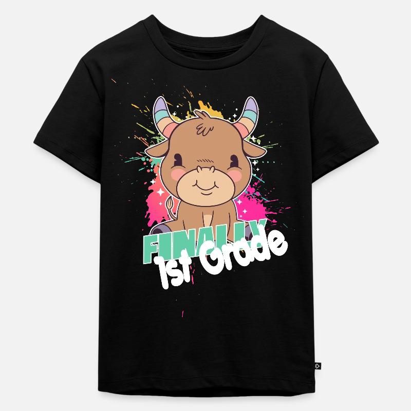 Finally 1st Grade, First Grader - Kids Premium Organic T-Shirt - black