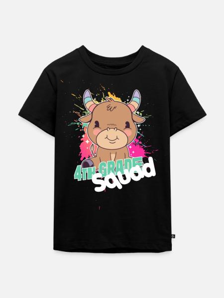 4th Grade Squad, Fourth Grader - Kids Premium Organic T-Shirt - black