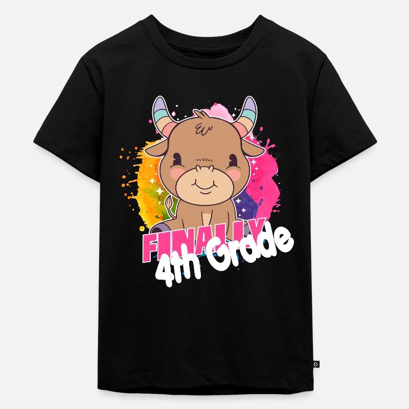 Endlich 4. Klasse, Viertklässler - Kinder Premium Bio T-Shirt - Schwarz