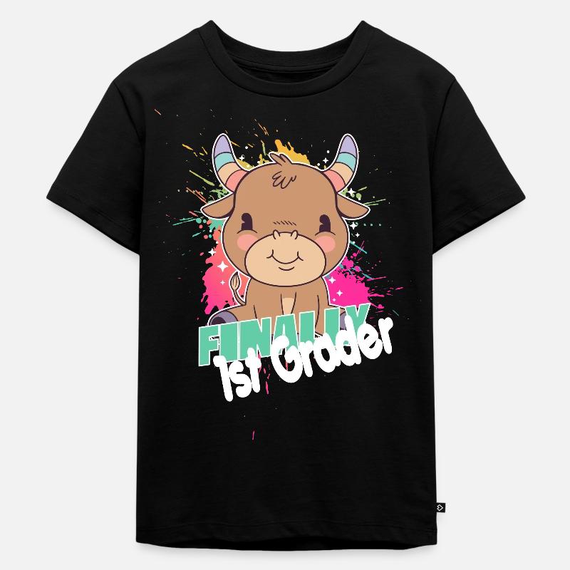 Finally 1st Grade, First Grader - Kids Premium Organic T-Shirt - black