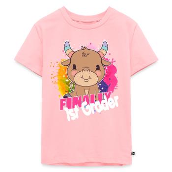 Finally 1st Grade, First Grader - Kids Premium Organic T-Shirt - rose - Front - AI Model Kid Female (0cm)