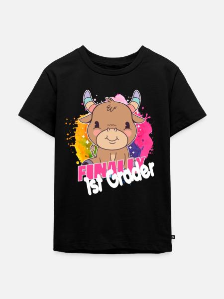 Finally 1st Grade, First Grader - Kids Premium Organic T-Shirt - black