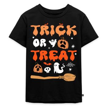 Truc ou friandise effrayant costume d’Halloween drôle - T-shirt Premium bio Enfant - noir - Devant - Mikhail (115cm)