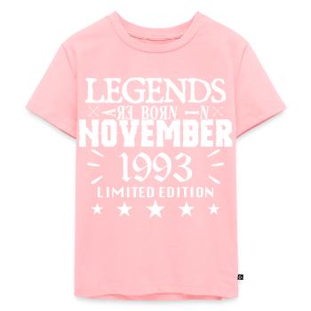 November 1993 | birthday 1993 legends are born - T-shirt Premium bio Enfant - rose - Devant - AI Model Kid Female (0cm)