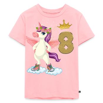Einhorn Geburtstag 8 Jahre - Kinder Premium Bio T-Shirt - Rosa - Vorne - AI Model Kid Female (0cm)
