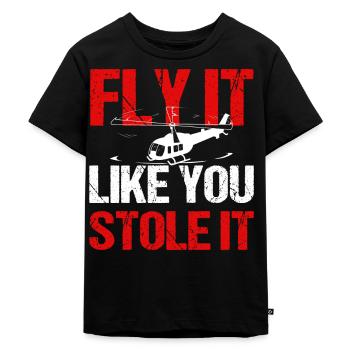Cadeau de pilote d’hélicoptère - T-shirt Premium bio Enfant - noir - Devant - Mikhail (115cm)