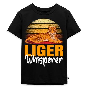 Liger Lustiges Geschenk - Kinder Premium Bio T-Shirt - Schwarz - Vorne - Mikhail (115cm)