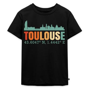 Toulouse France Skyline - T-shirt Premium bio Enfant - noir - Devant - Mikhail (115cm)