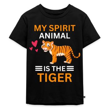 Dschungel Tier Raubtier Geschenk Lustiges Tiger - Kinder Premium Bio T-Shirt - Schwarz - Vorne - Mikhail (115cm)