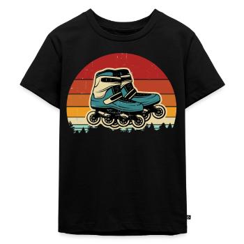 Inline Skating Inline Skating Gift - Kids Premium Organic T-Shirt - black - Front - Mikhail (115cm)