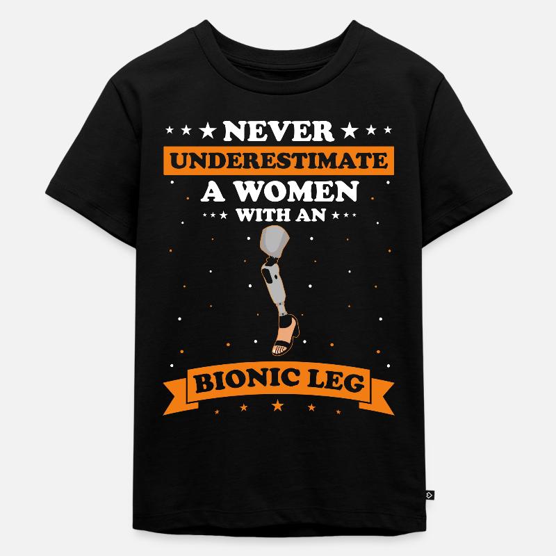 Artificial limb design for leg prosthesis - Kids Premium Organic T-Shirt - black