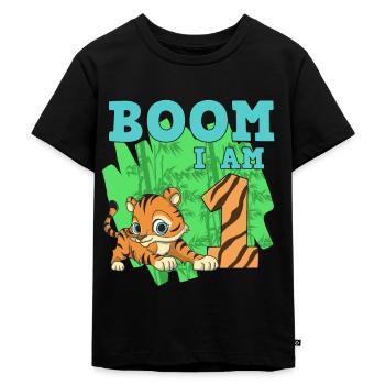 1. Geburtstag - Kinder Premium Bio T-Shirt - Schwarz - Vorne - Mikhail (115cm)