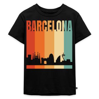 Barcelona - Kinder Premium Bio T-Shirt - Schwarz - Vorne - Mikhail (115cm)