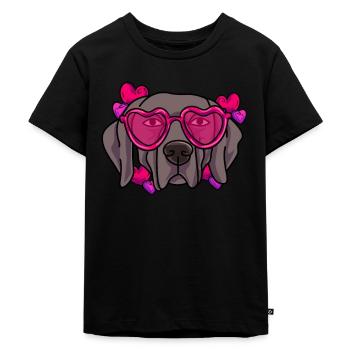 Weimaraner - Kinder Premium Bio T-Shirt - Schwarz - Vorne - Mikhail (115cm)