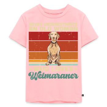 Weimaraner - Kinder Premium Bio T-Shirt - Rosa - Vorne - AI Model Kid Female (0cm)